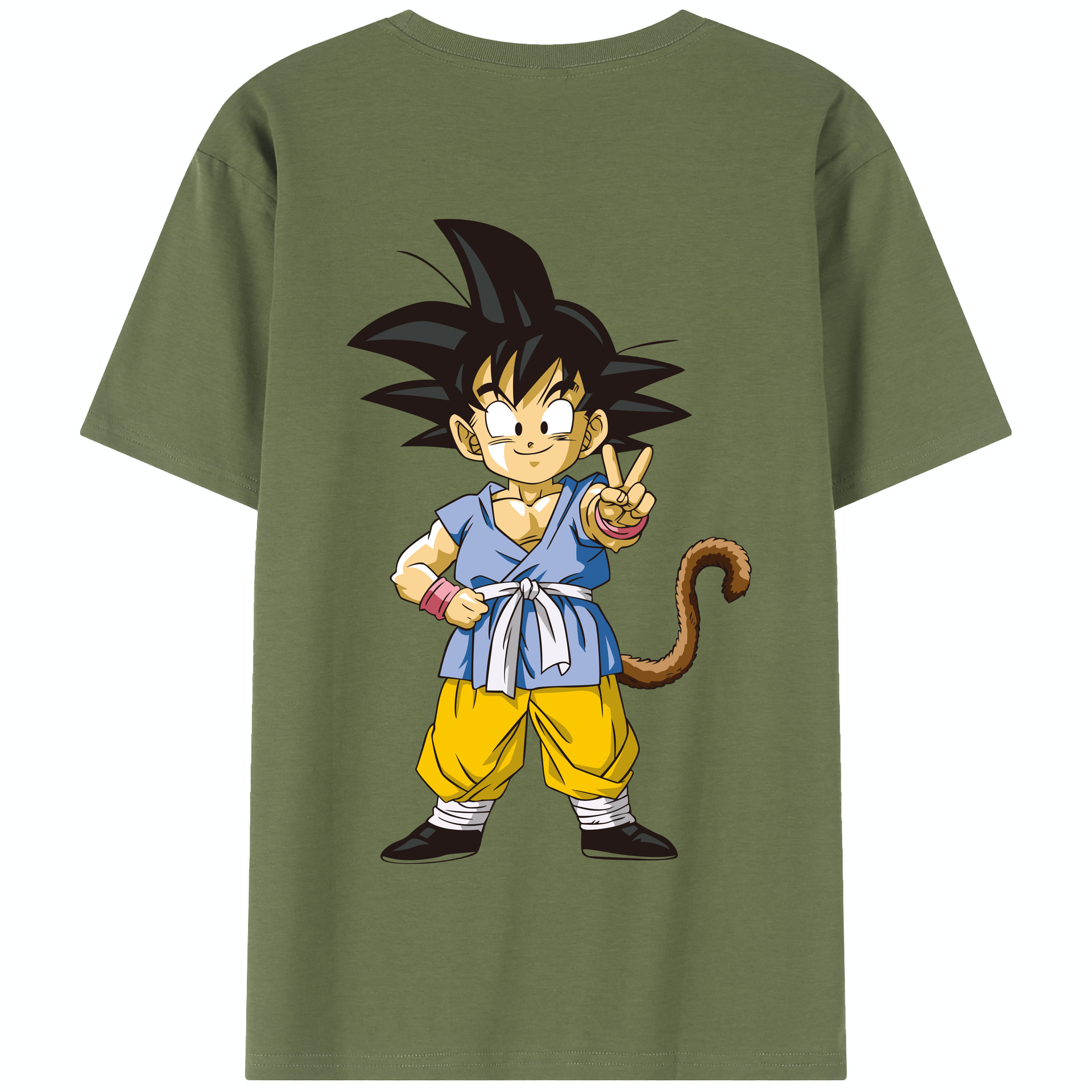 （画像用） ドラゴンボール 孫悟空（そん ごくう）Son Goku カカロット DRAGON BALL Kakarotto 綿100％半袖Tシャツ（背面プリント）